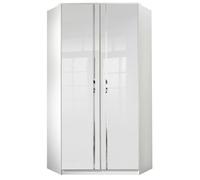 Armoire D'Angle Trio Armoire 95x95cm Blanc Brillant 2 Portes