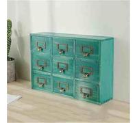 Armoire d'apothicaire avec 9 tiroirs, organiseur de bureau en bois, boîte de rangement rustique pour herbes aromatiques, solution de rangement traditionnelle pour la maison et le bureau