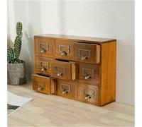 Armoire d'apothicaire avec 9 tiroirs, organiseur de bureau en bois, boîte de rangement rustique pour herbes aromatiques, solution de rangement traditionnelle pour la maison et le bureau