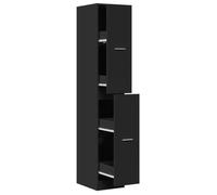 Armoire d'apothicaire - mango - Armoire haute - noir 30x41x174,5 cm bois d'ingénierie M1359