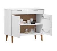 Armoire d'appoint - Buffet bahut - MOLDE Blanc 90x40x80 cm - bois massif de pin(61604) ZLH