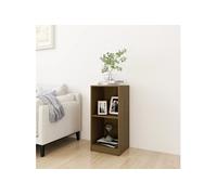 Bois de Pin Massif Armoire d'Appoint Meuble de Rangement Armoire Latérale Meuble de Salon Salle de Séjour Intérieur Marron Miel 35,5x33,5x76 cm