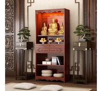 Armoire D'autel Bouddhiste Avec Étagère Coulissante, Construction Robuste for Supporter Le Poids, Conception Bien Pensée, Idéal for Le Culte Au Temple(S,Double drawer)