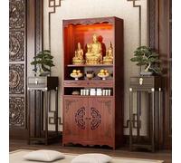 Armoire D'autel Bouddhiste Avec Étagère Coulissante, Construction Robuste for Supporter Le Poids, Conception Bien Pensée, Idéal for Le Culte Au Temple(L,Single drawer with door)