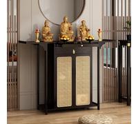 Armoire d'autel Bouddhiste, Table d'autel pour la Maison, Armoire d'autels de Prière Bouddhiste Chinoise for Placer Bougies, brûle-encens, Statues de Bouddha(Black A,160cm)