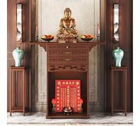 Armoire d'autel de Bouddha en bambou avec tiroir, statue chinoise Fengshui pour décoration de la maison