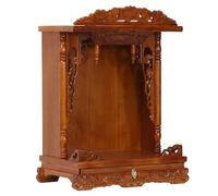 Armoire d'autel de Bouddha, Niche Murale en Bois Massif avec Panneau de Rangement Coulissant for la Maison et Le Temple(Brown,21.7 * 13.8 * 30.7in)