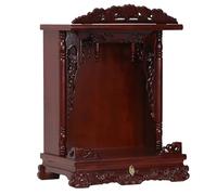 Armoire d'autel de Bouddha, Niche Murale en Bois Massif avec Panneau de Rangement Coulissant for la Maison et Le Temple(Chestnut Red,25.6 * 15.7 * 36.2in)