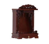 Armoire d'autel de Bouddha, Niche Murale en Bois Massif avec Panneau de Rangement Coulissant for la Maison et Le Temple(Chestnut Red,14.2 * 11 * 22in)