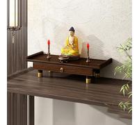 Armoire d'autel de méditation - Table de prière en bambou avec plateau extensible pour petits espaces