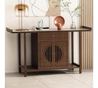 Armoire D'Autel de Style Chinois, Meuble D'autel Bouddhiste Ajouré avec Tiroirs de Rangement, Autel de Prière pour La Maison, Le Hall D'entrée Ou Le Salon de Thé(Brown,100cm/39in)