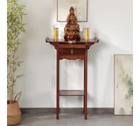 Armoire d'autel en bois massif avec tiroir pour offrandes de Bouddha Guan Gong Guanyin et rituels du Nouvel An