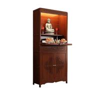 Armoire d'autel moderne pour table de culte à la maison, table de méditation et sanctuaire personnel, mobilier bouddhiste simple pour le salon (67,8 x 33 x 170,2 cm)