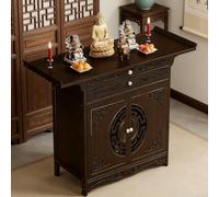Armoire d'autel, table de méditation, sanctuaire Pooja bouddhiste avec rangement, couleur noyer, autels de 80 cm de haut pour le culte des ancêtres et les pratiques spirituelles