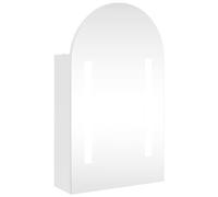 Armoire de bain à miroir avec LED arquée blanc 42x13x70 cm