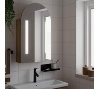 Armoire de Bain à Miroir avec LED Arquée Meuble de Rangement Toilette vidaXL