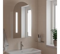 Armoire de Bain à Miroir avec LED Arquée Meuble de Rangement Toilette vidaXL
