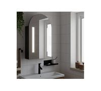 vidaXL Armoire de bain ¿¿ miroir avec LED arqu¿¿e noir 42x13x70 cm