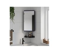 Armoire de bain à miroir d'angle gris 30x24x60 cm 357978