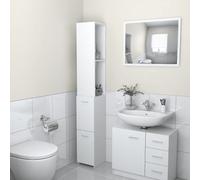vidaXL Armoire de salle de bain en aggloméré blanc 25x25x170 cm