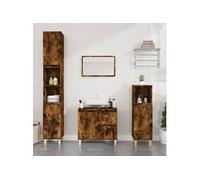 Vidaxl Armoire De Bain Chêne Fumé 30x30x190 Cm Bois D'ingénierie Marron