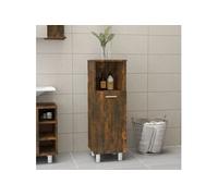 Armoire de bain Chêne fumé 30x30x95 cm Bois d'ingénierie815606