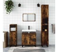 Armoire de bain chêne fumé 65x33x60 cm bois d ingénierie Marron G