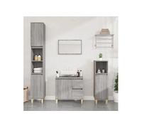 Cabinet de salle de bain avec étagère Bois d'ingénierie Armoire Meubles vidaXL v