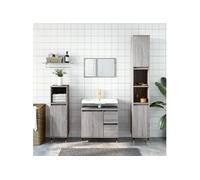 Armoire de bain sonoma gris 30x30x190 cm bois d'ingénierie831530