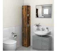 vidaXL Armoire de bain Chêne fumé 25x25x170 cm Bois d'ingénierie Marron