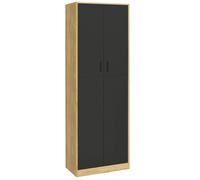 IDMarket - Armoire de Bureau 190 cm Multifonction Maria Bois et Noir 2 Portes 4 étagères