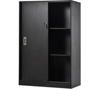 HOMCOM Caisson de bureau caisson de rangement 3 étagères avec verrouillage de 2 clés design minimaliste nordique noir