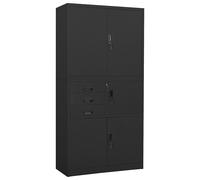 Armoire de Bureau Anthracite 90x40x180 cm Acier Rangement Classement vidaXL