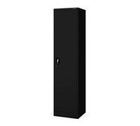 Armoire de bureau Armoire à dossiers Armoire métallique de stockage 4 étagères Porte battante Tôle d'acier revêtue par poudre 185 cm x 45 cm x 40 cm Couleur : noir