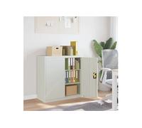 vidaXL Armoire de bureau avec 2 portes Gris 90 cm Acier