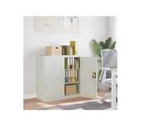 vidaXL Armoire de bureau avec 2 portes Gris 90 cm Acier