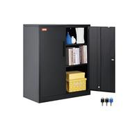 Armoire de Bureau Avec 2 Portes Magnétiques et Etagères Réglables Capacité 90kg Noir