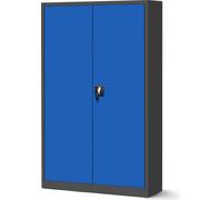 Armoire de bureau C001II Armoire de classement Armoire de rangement Armoire polyvalente Armoire métallique 4 étagères Revêtement en poudre 185 cm x 115 cm x 40 cm Anthracite-blue