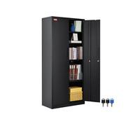 Armoire De Bureau Capacité 90kg Par Etagère Etagère Réglable Porte Magnétique Noir