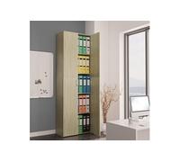 vidaXL Armoire de Bureau, Meuble de Rangement avec Portes et Poignées, Armoire de Stockage de Fichers Documents, Chêne Sonoma Bois d’Ingénierie