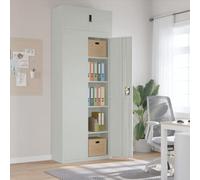 Armoire de bureau en acier avec serrure - Gris clair - 90 x 40 x 240 cm