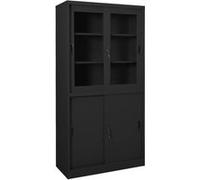 Armoire de bureau et porte coulissante Anthracite 90x40x180 cm