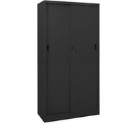 Armoire de bureau et porte coulissante Anthracite 90x40x180 cm