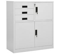 Vidaxl Armoire De Bureau Gris Clair 90x40x102 Cm Acier Gris