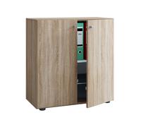 Armoire de bureau Lona (portes battantes, aspect bois, L)