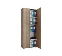Armoire de bureau Lona (portes battantes, XXl, aspect bois)