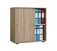 Armoire de bureau Lona (portes coulissantes, aspect bois, L)