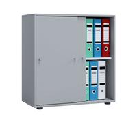 Armoire de bureau Lona (portes coulissantes, gris, L)