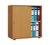 Armoire de bureau Lona (portes coulissantes, imitation hêtre, XL)