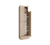 Armoire de bureau Lona (Portes tournantes, dessus et tiroir, aspect bois, XXL)